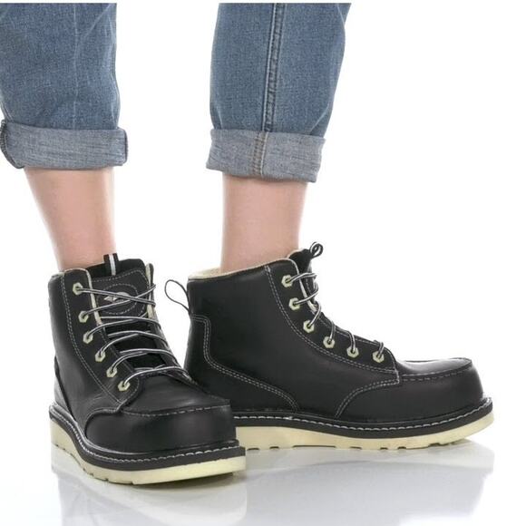 Avenger Size 11M Black Mid 6" Wedge Work Boots CT Lace-Up Waterproof P2-5 - Picture 1 of 13